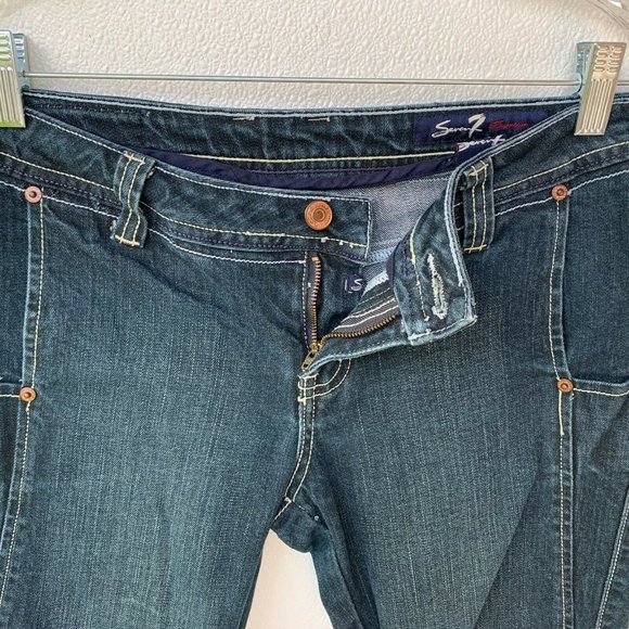Seven 7 Women's Shorts Size 27 Denim Cuffed Zip Up - Picture 4 of 10